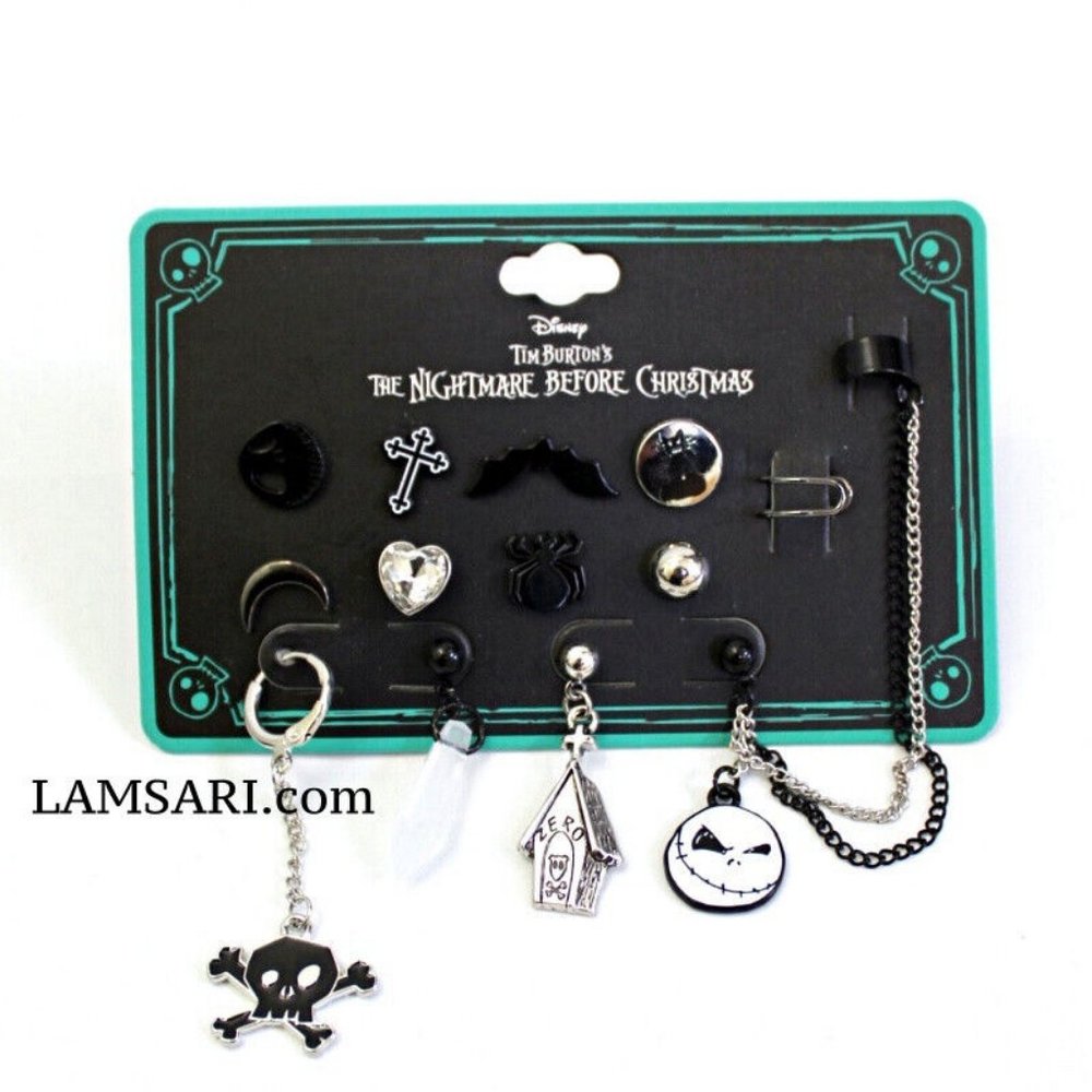 The Nightmare Before Christmas 13-Piece Jack Icons Mismatch Earring Set